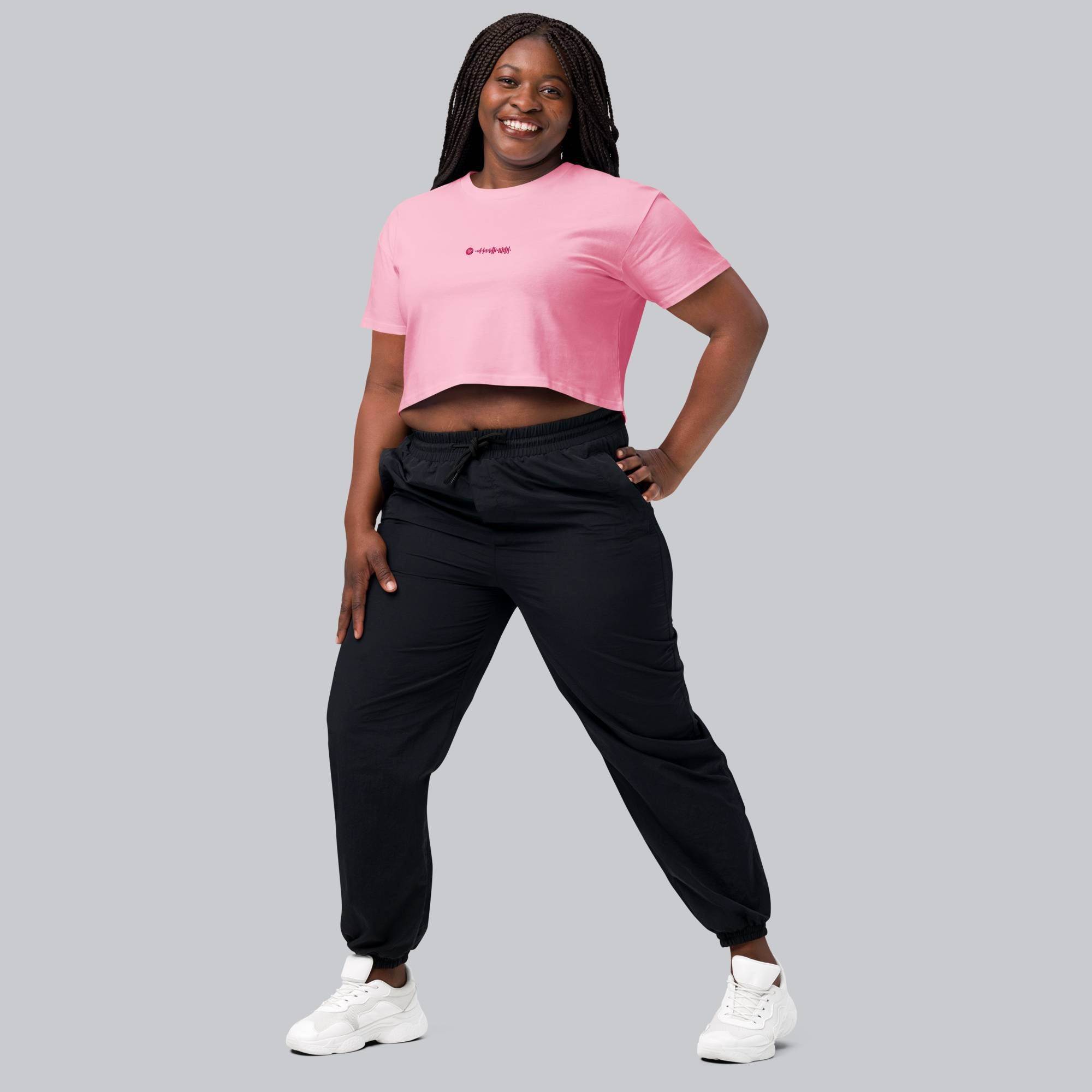 Pink Crop Top tshirt with custom Music Code