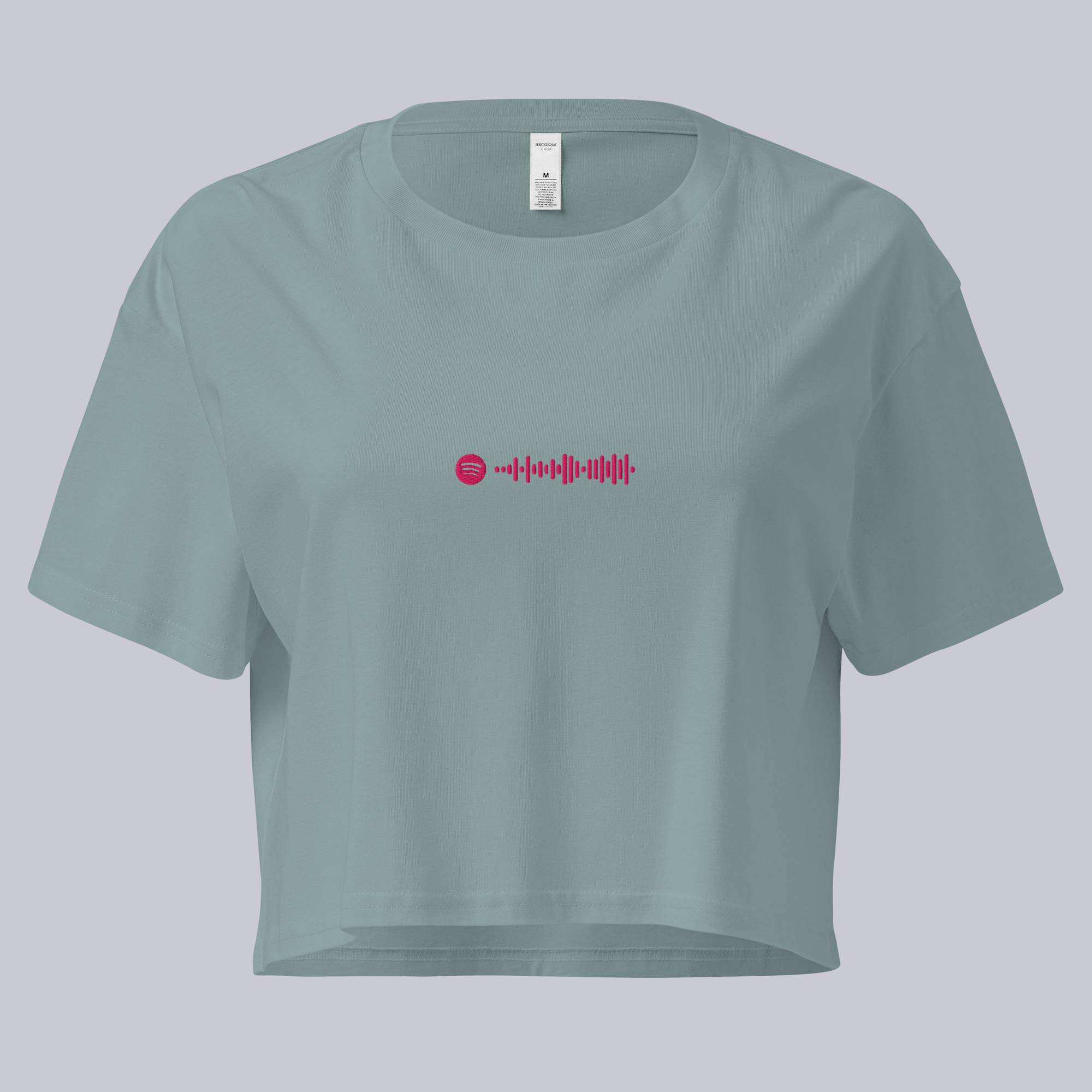 Slate Crop Top tshirt with custom Music Code