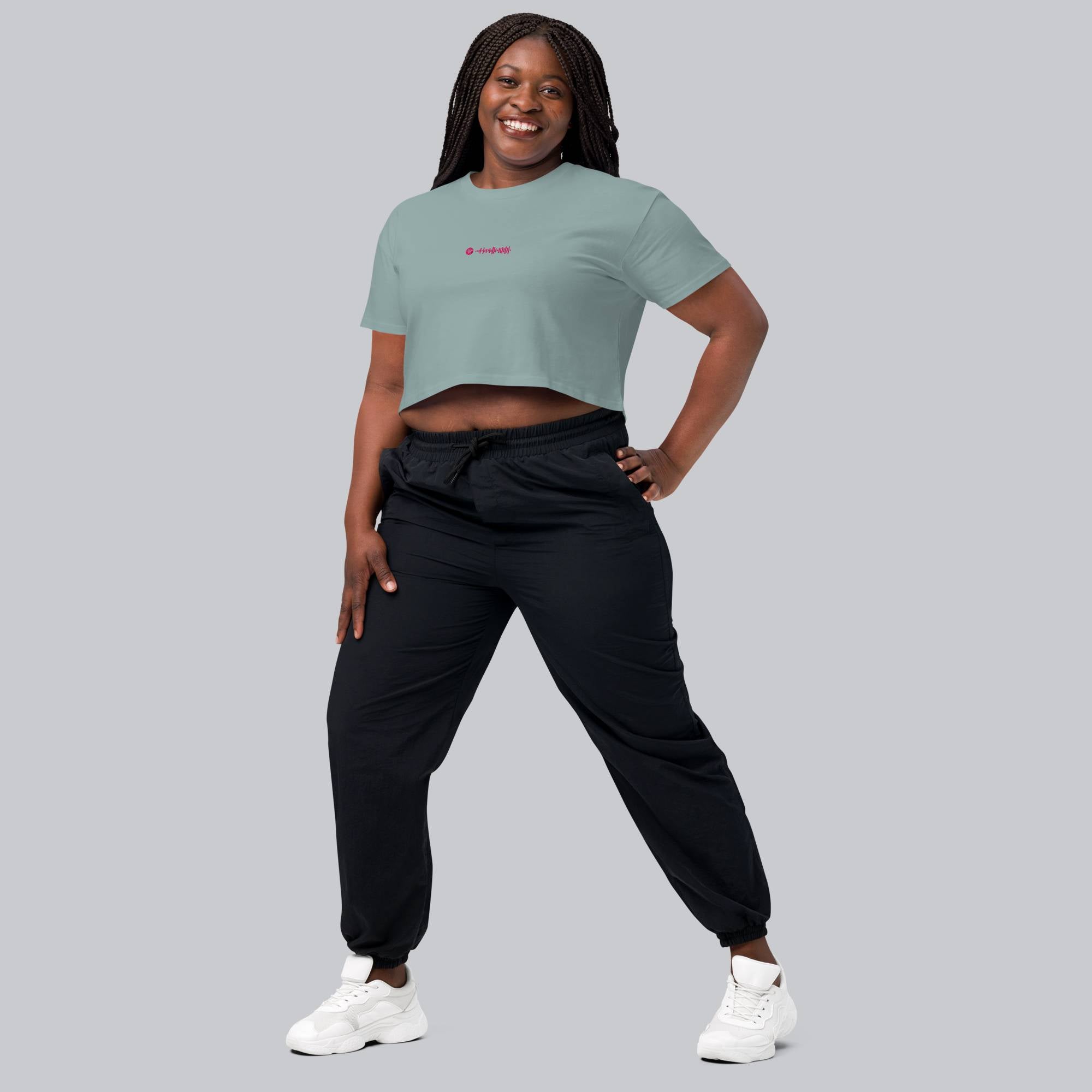 Slate Crop Top tshirt with custom Music Code