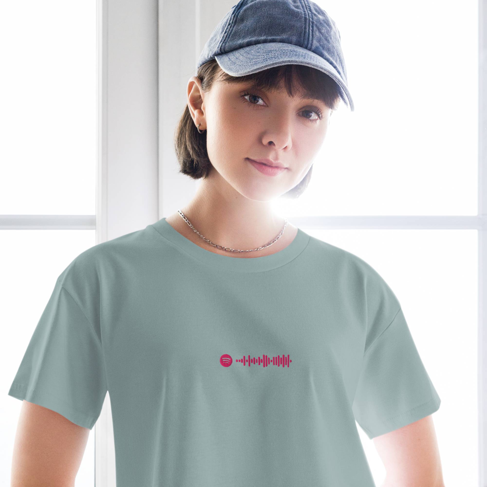 Slate Crop Top tshirt with custom Music Code