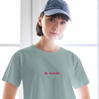 Slate Crop Top tshirt with custom Music Code