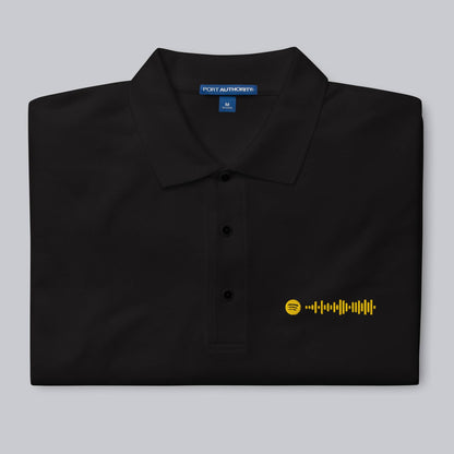 Black Polo Tshirt with custom Music Code