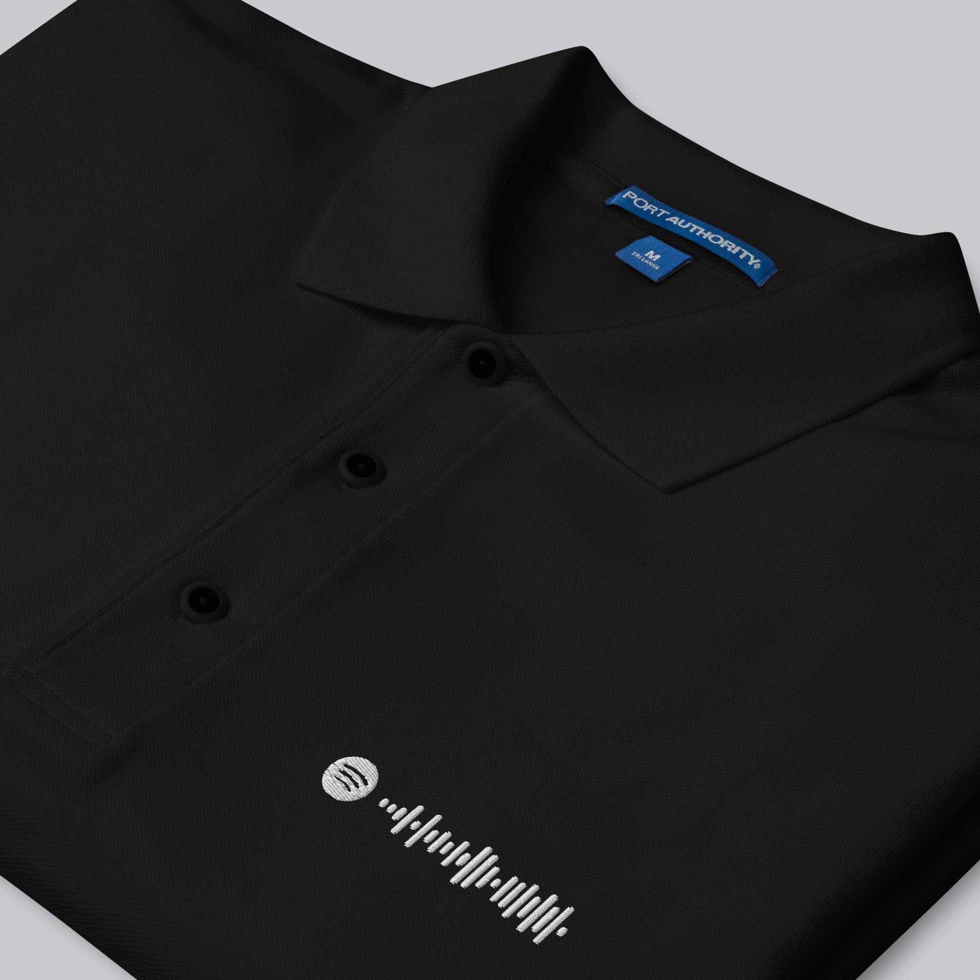 Black Polo Tshirt with custom Music Code