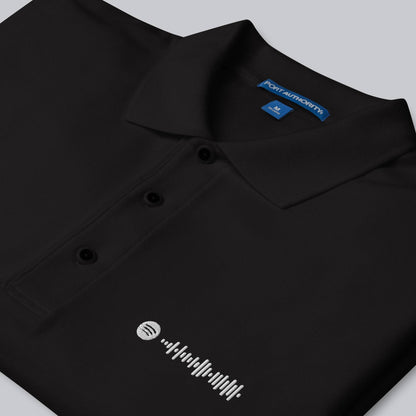 Black Polo Tshirt with custom Music Code