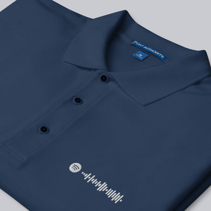 Navy Polo Tshirt with custom Music Code