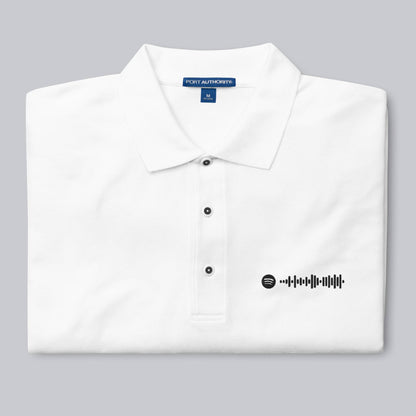 White Polo Tshirt with custom Music Code