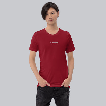 Bordeaux unisex tshirt with custom music code