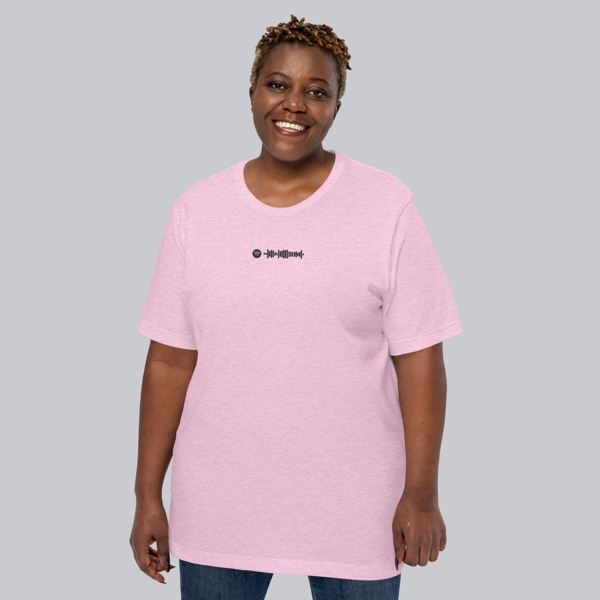 Lilac unisex tshirt with custom music code
