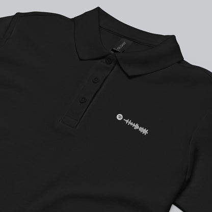 Black Women Polo Tshirt with custom Music Code