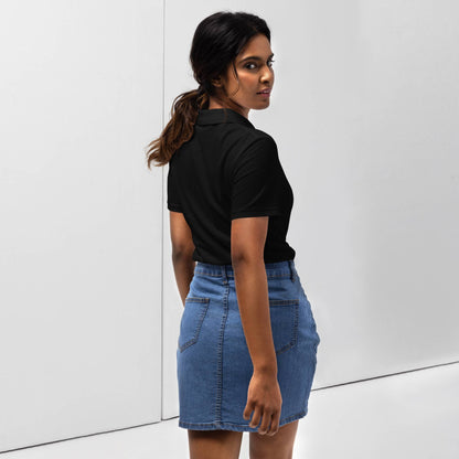 Black Women Polo Tshirt with custom Music Code