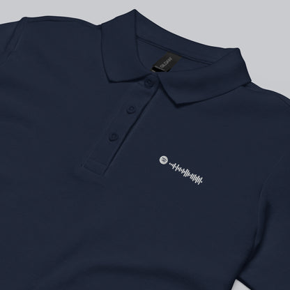 Navy Women Polo Tshirt with custom Music Code