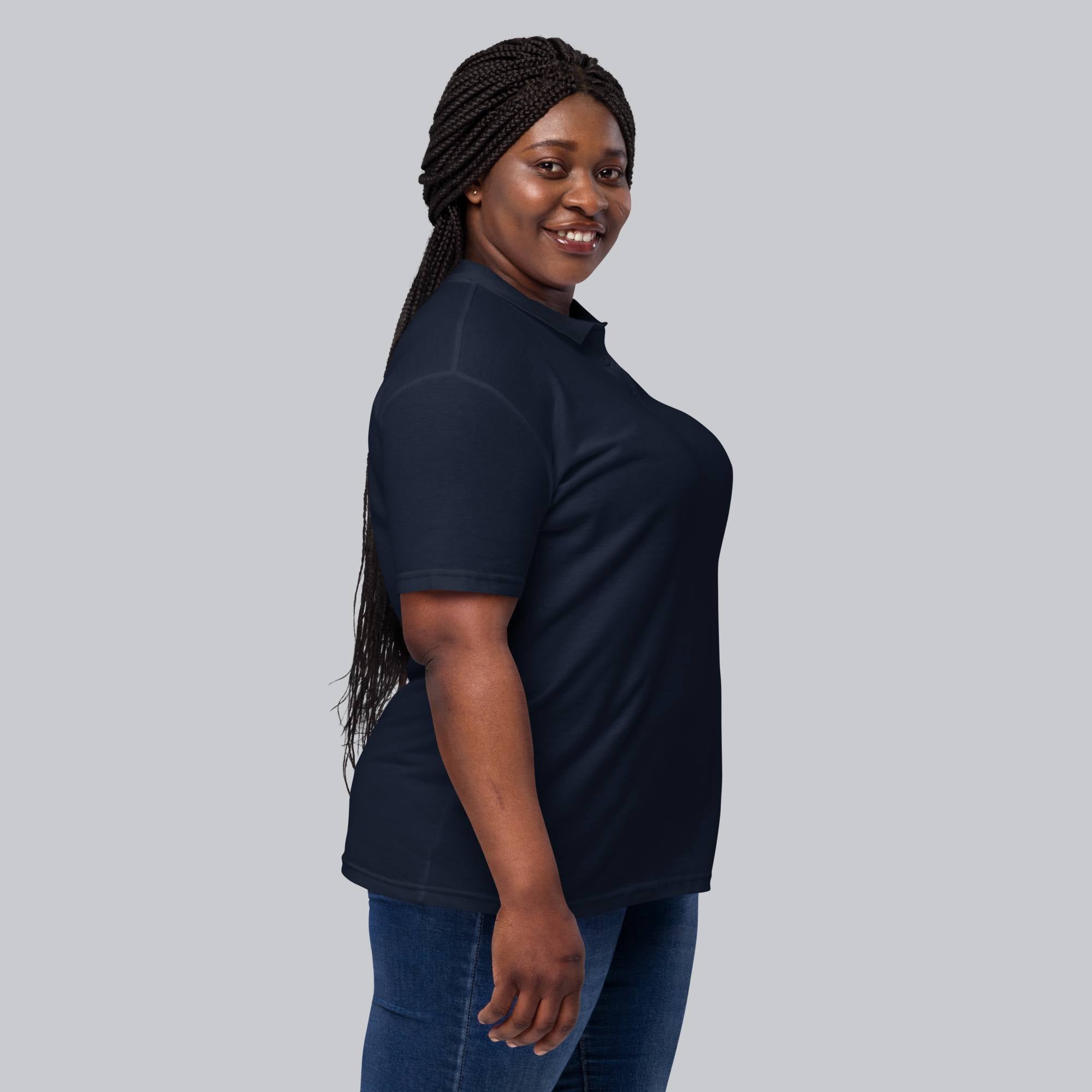 Navy Women Polo Tshirt with custom Music Code