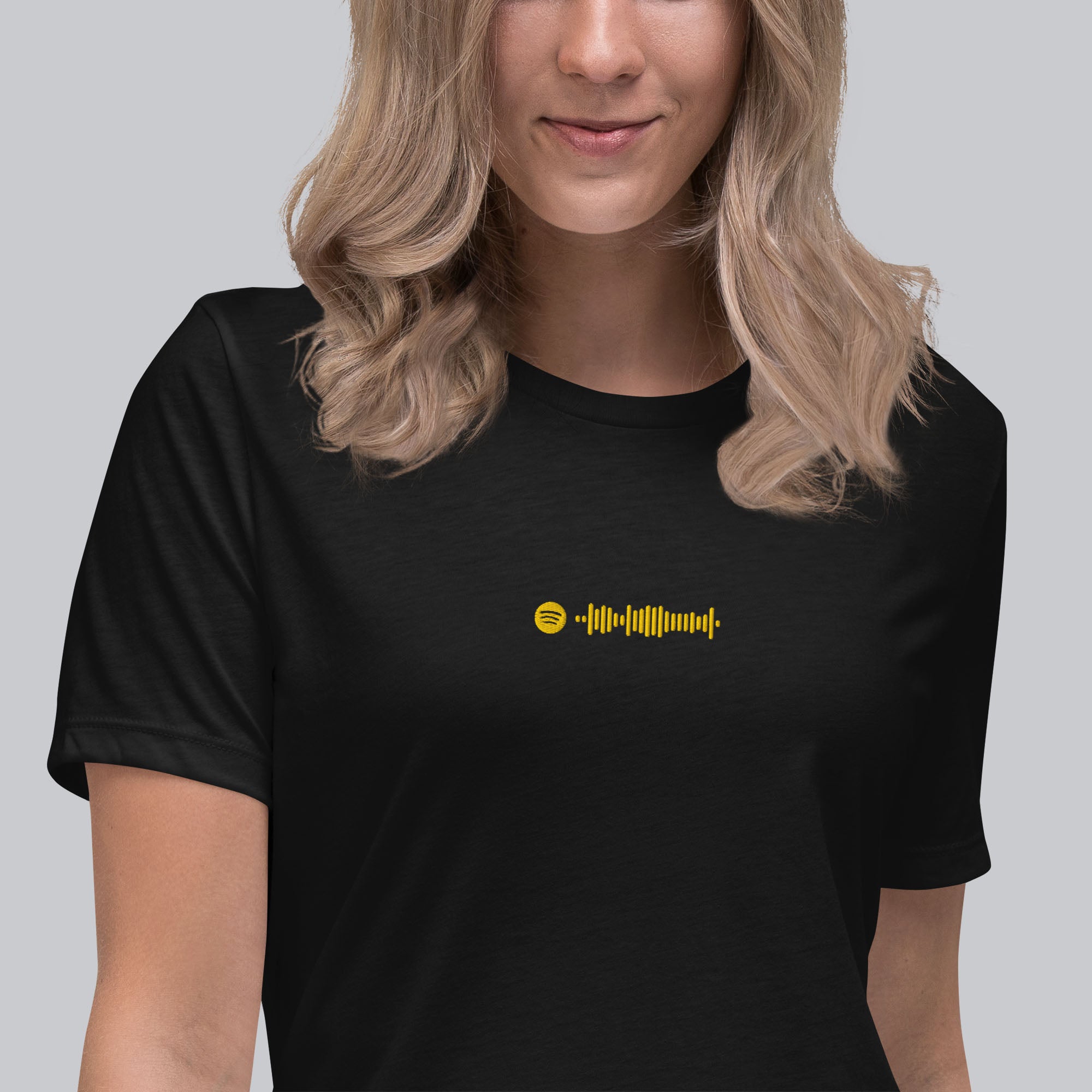 Black Women tshirt with custom music code