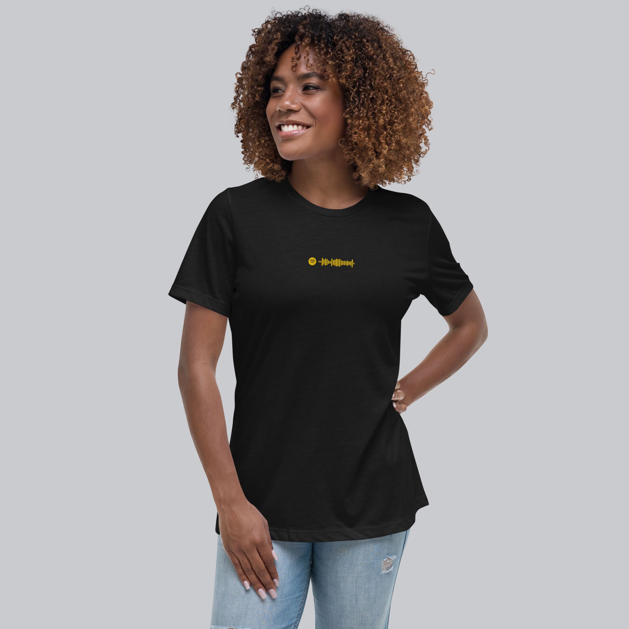 Black Women tshirt with custom music code
