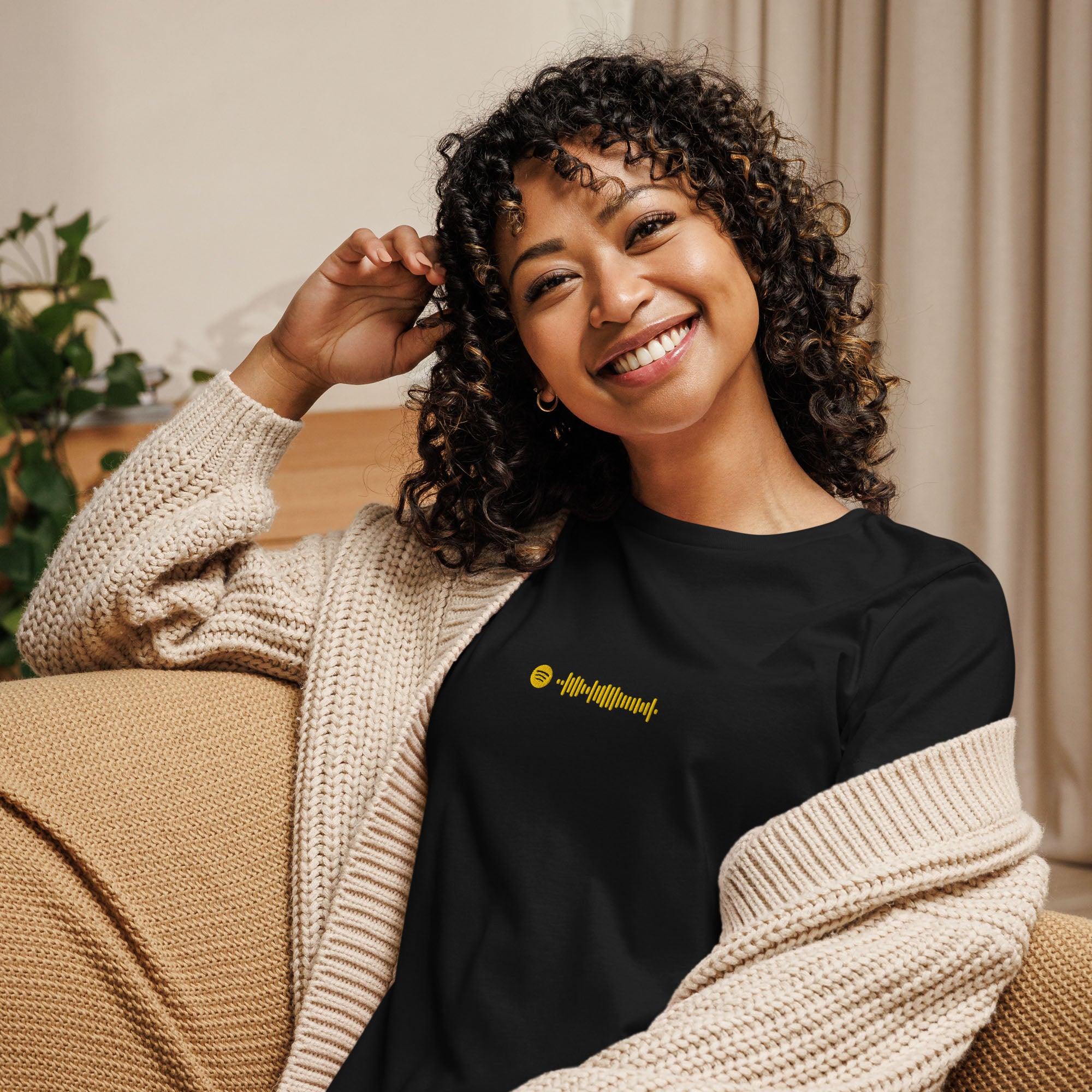 Black Women tshirt with custom music code