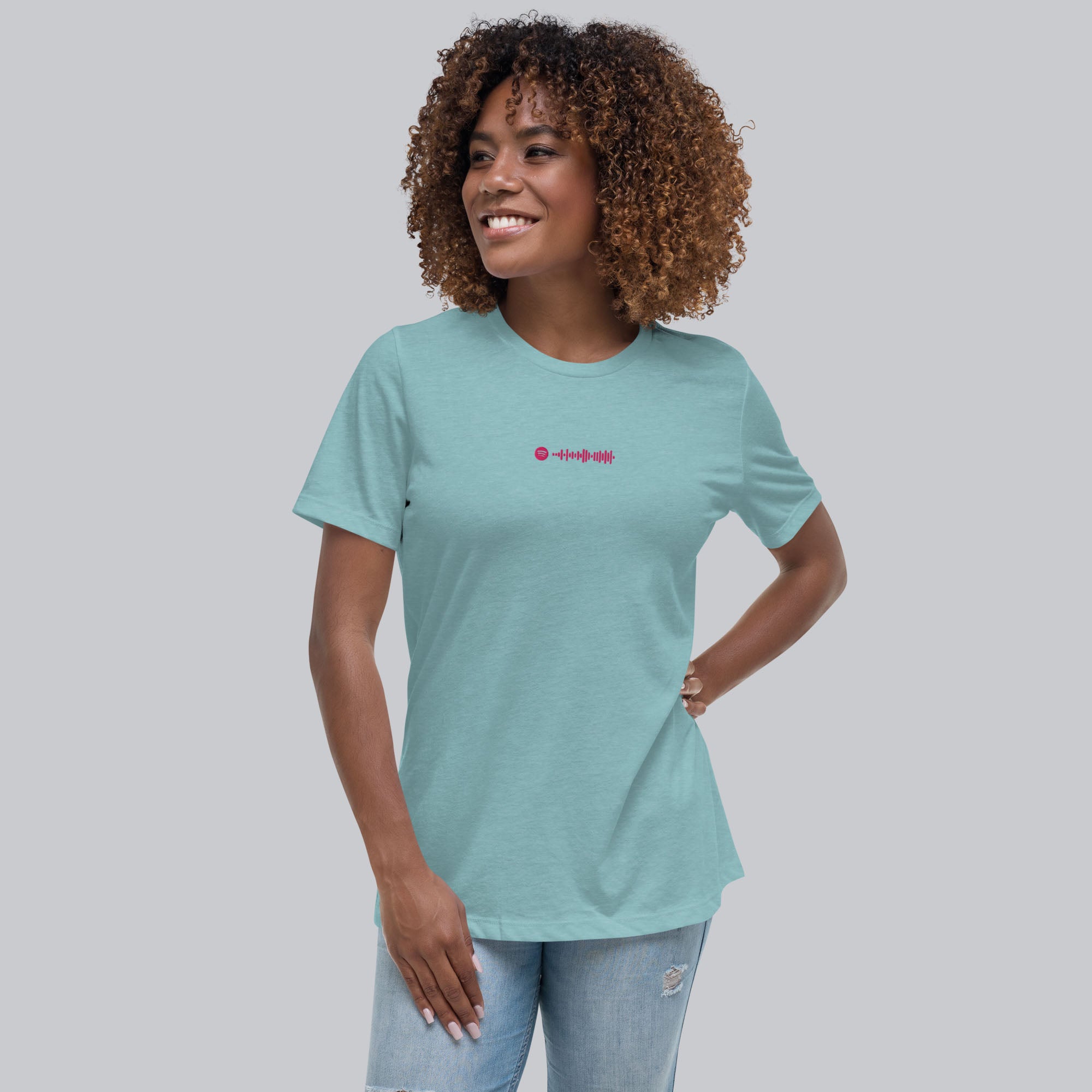 Blue lagoon Women tshirt with custom music code