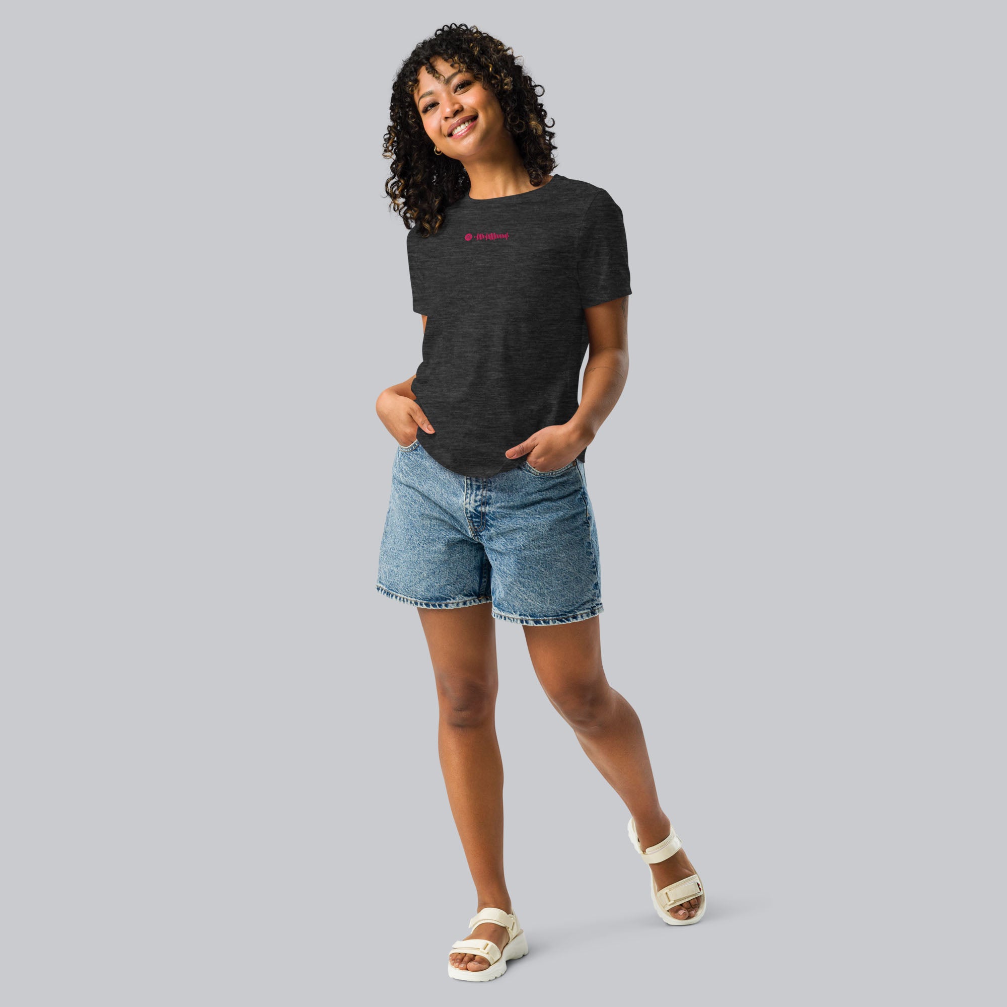 Dark grey Women tshirt with custom music code