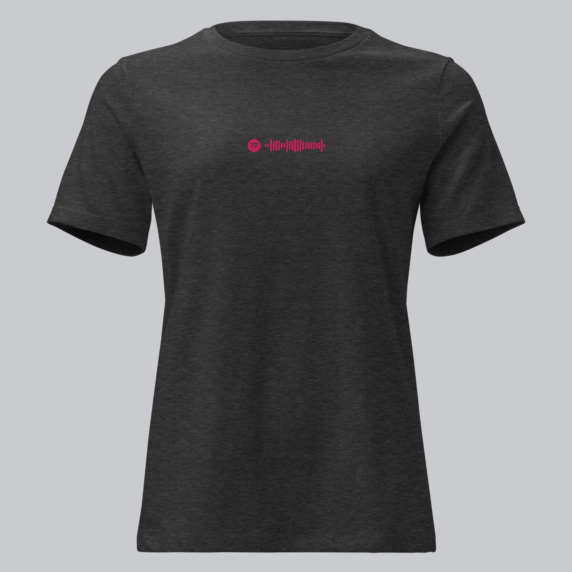 Dark grey Women tshirt with custom music code
