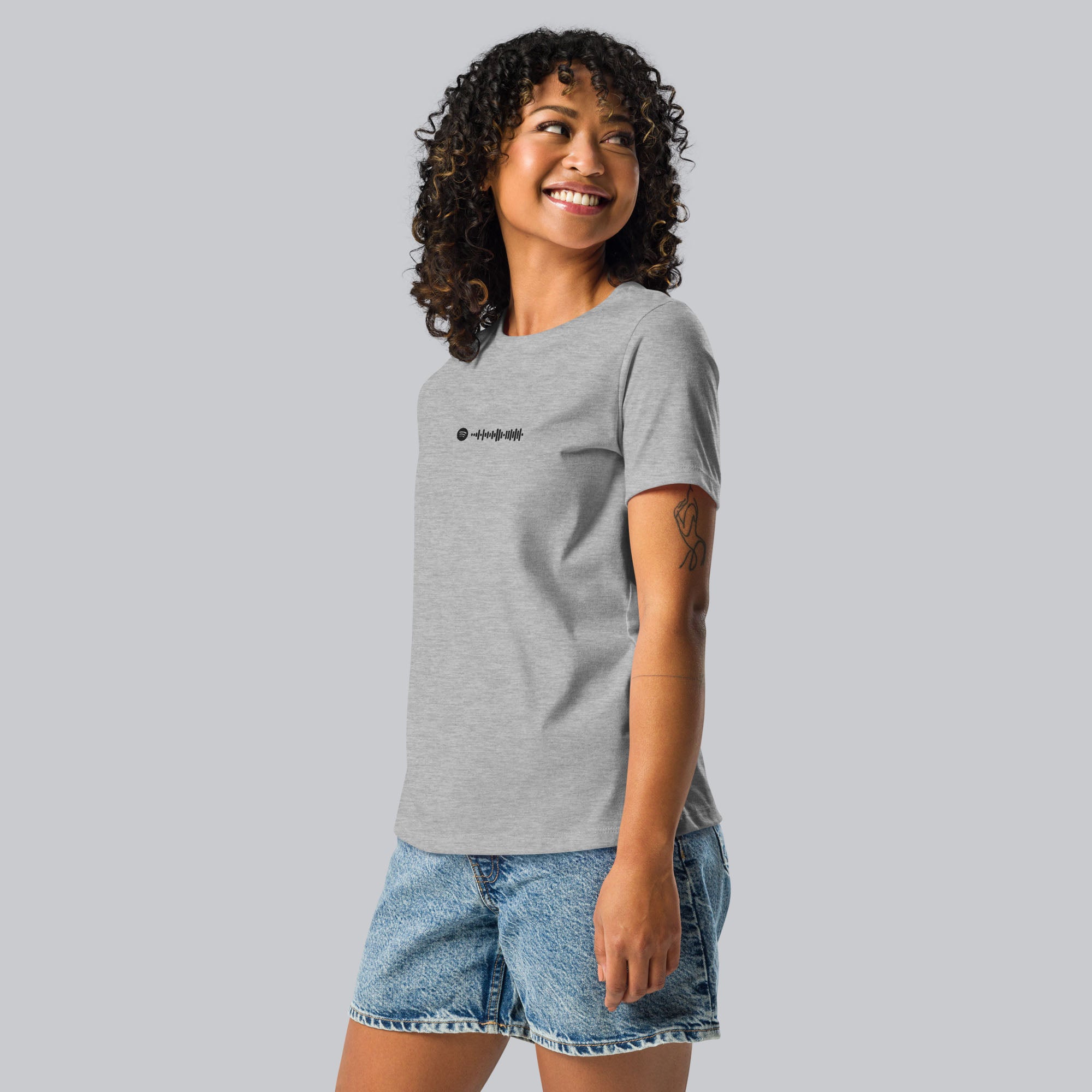 Grey Women tshirt with custom music code
