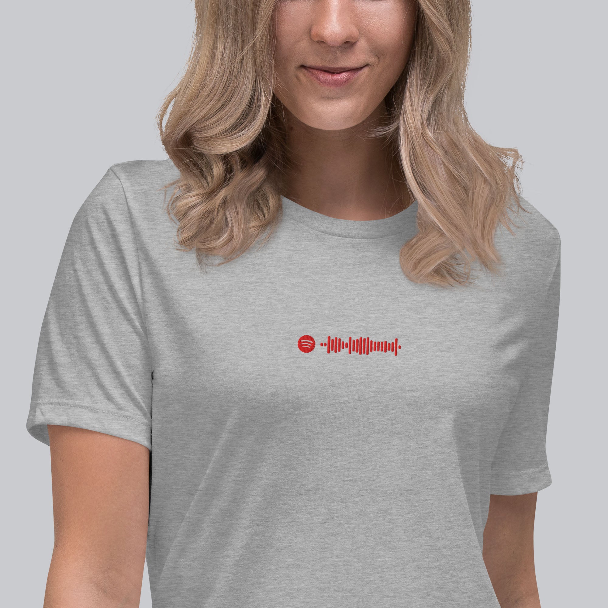Grey Women tshirt with custom music code