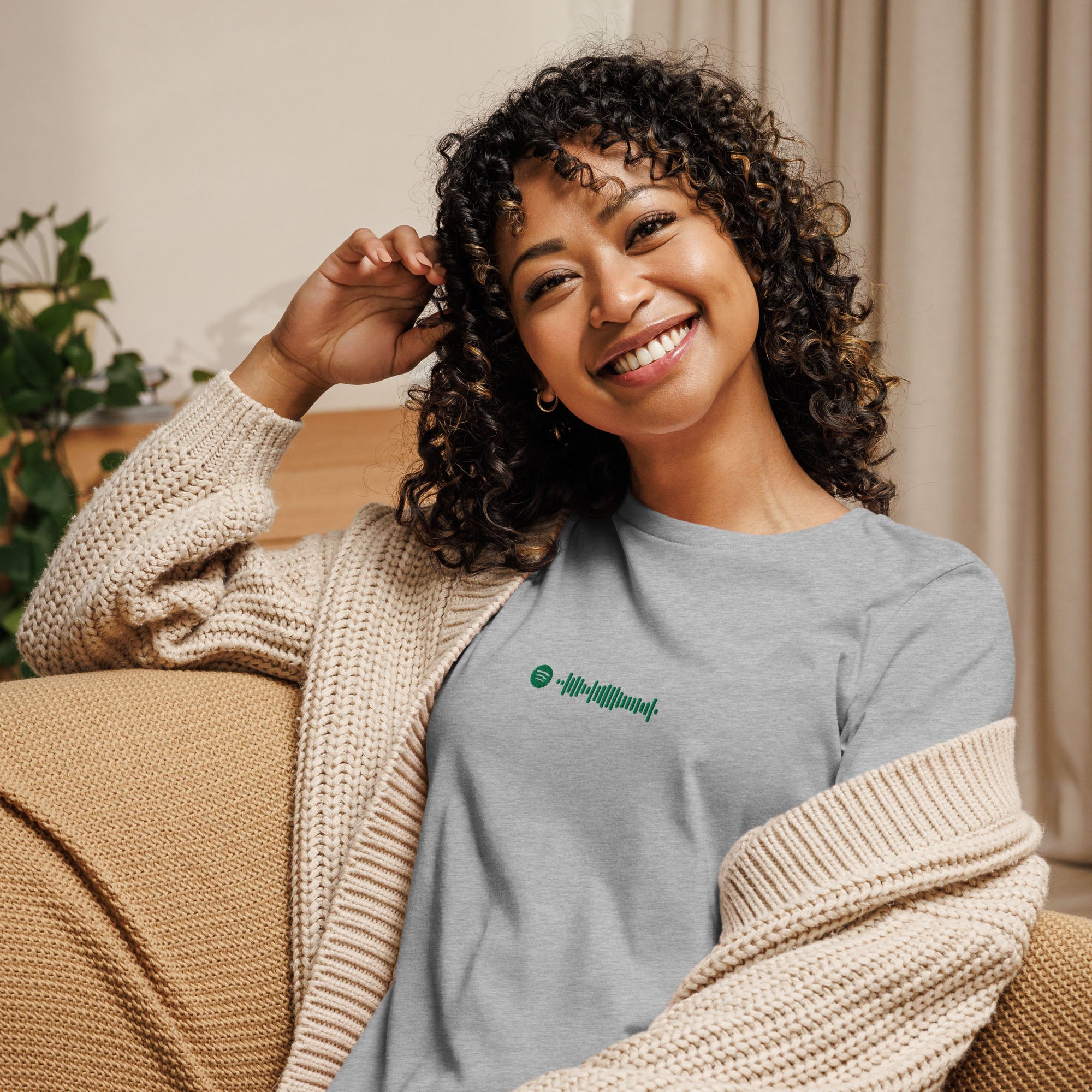 Grey Women tshirt with custom music code