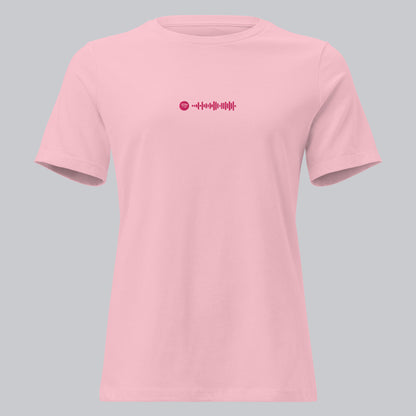 Light pink Women tshirt with custom music code