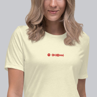 Light yellow Women tshirt with custom music code