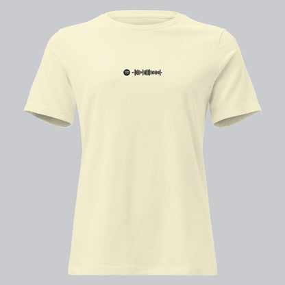 Light yellow Women tshirt with custom music code