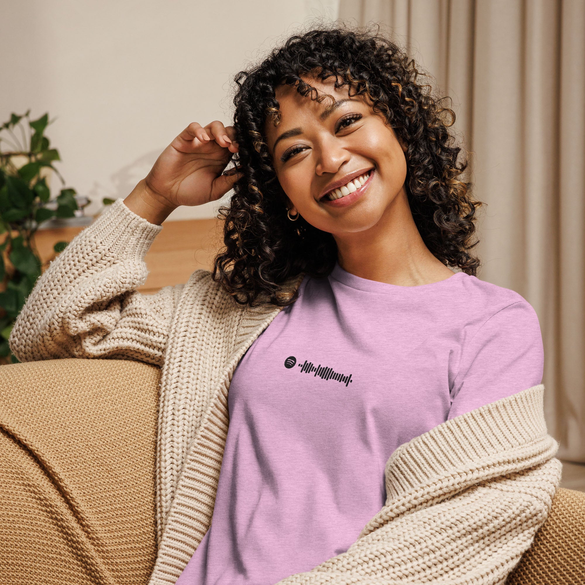 Lilac Women tshirt with custom music code