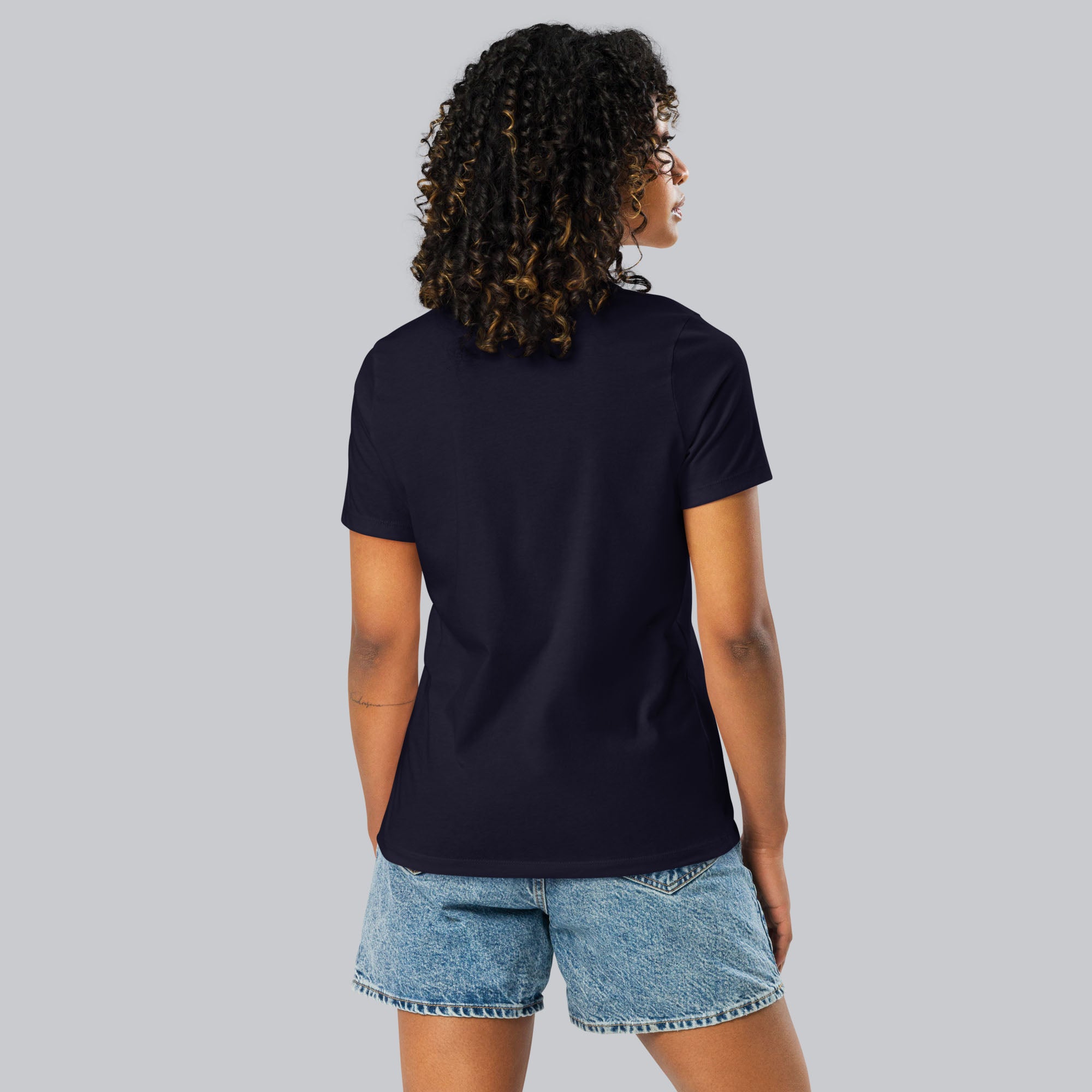 Navy Women tshirt with custom music code