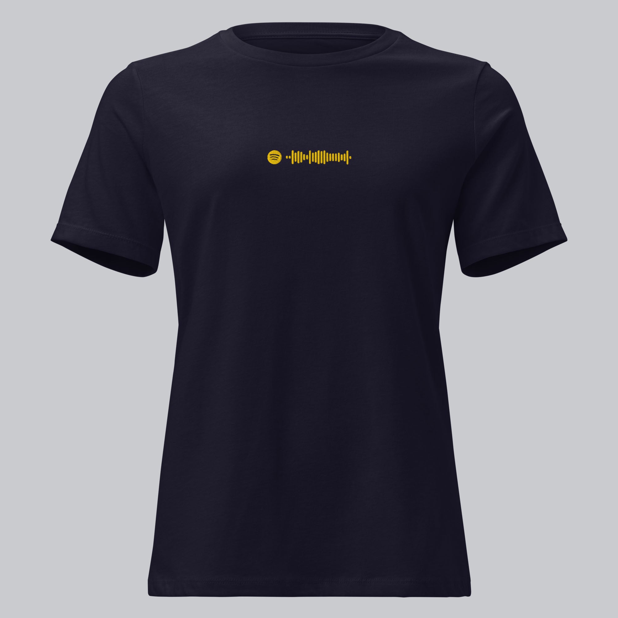 Navy Women tshirt with custom music code