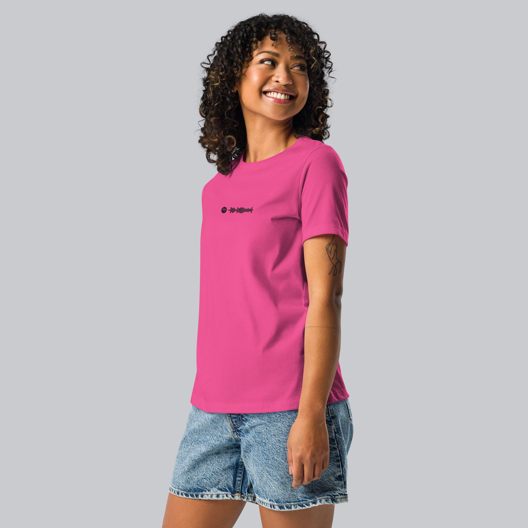 Pink berry Women tshirt with custom music code