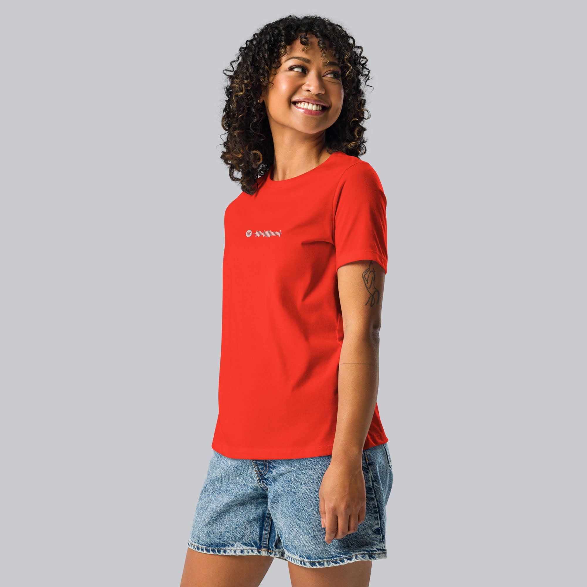 Orange poppy Women tshirt with custom music code