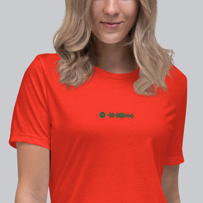 Orange poppy Women tshirt with custom music code