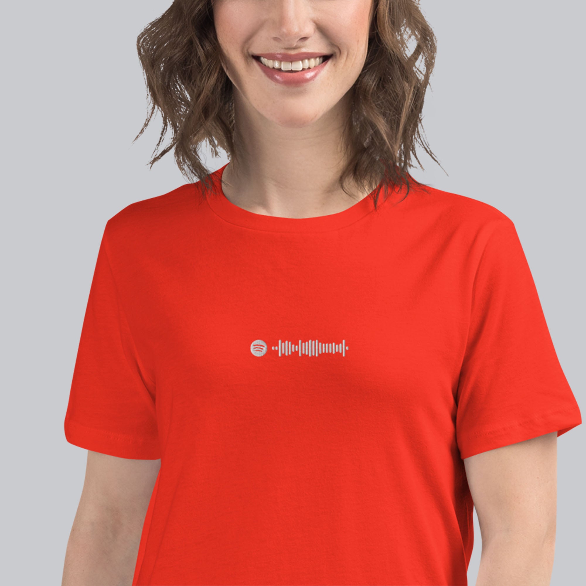 Orange poppy Women tshirt with custom music code