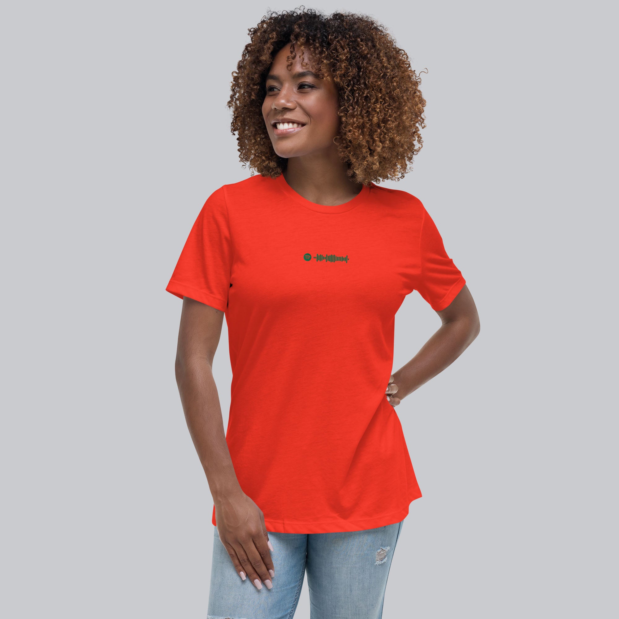 Orange poppy Women tshirt with custom music code
