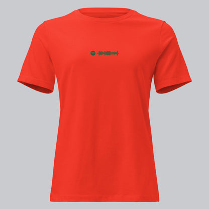 Orange poppy Women tshirt with custom music code