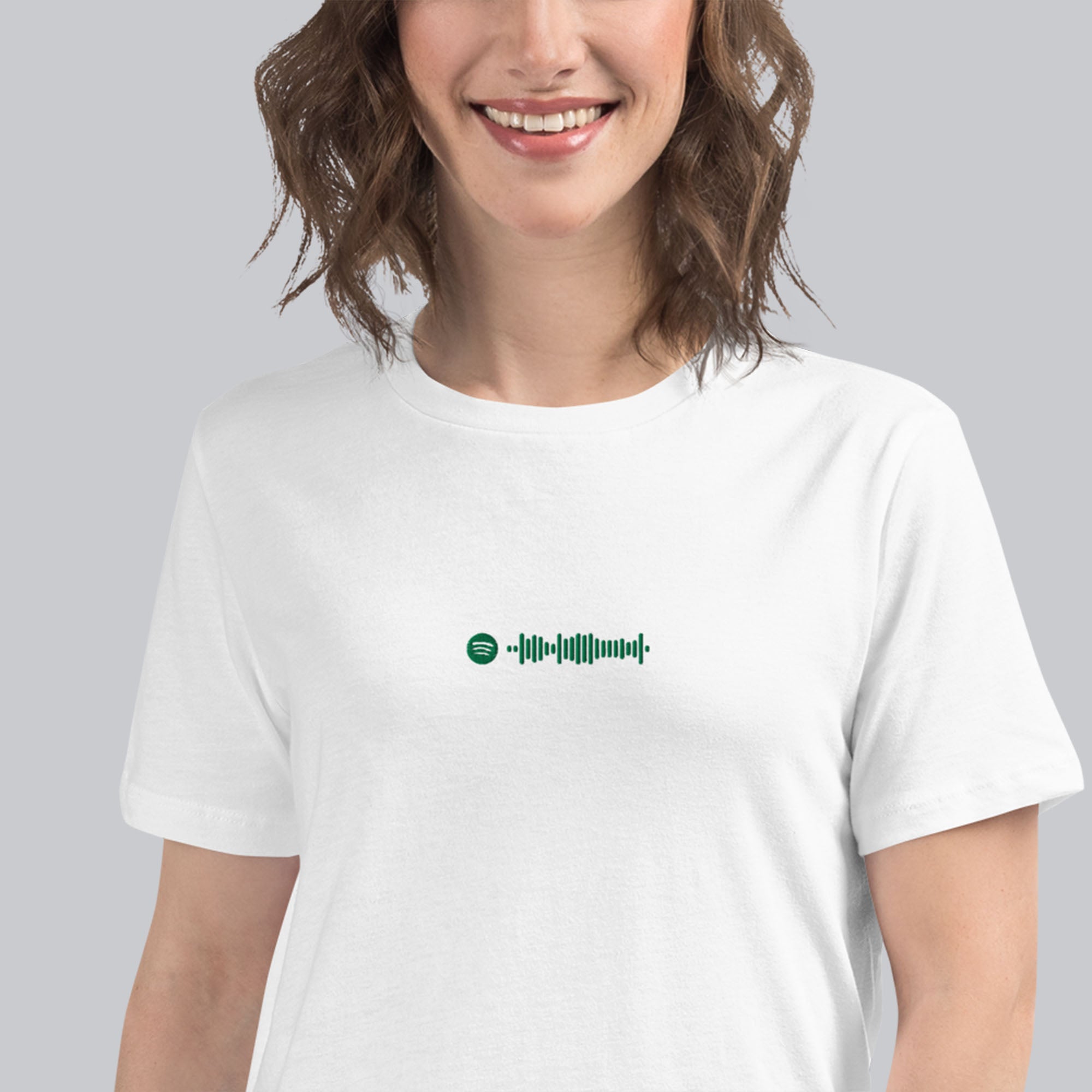 White Women tshirt with custom music code