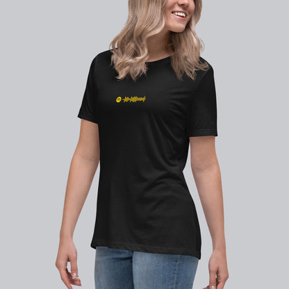 Black Women's tshirt with printed custom music code and custom text
