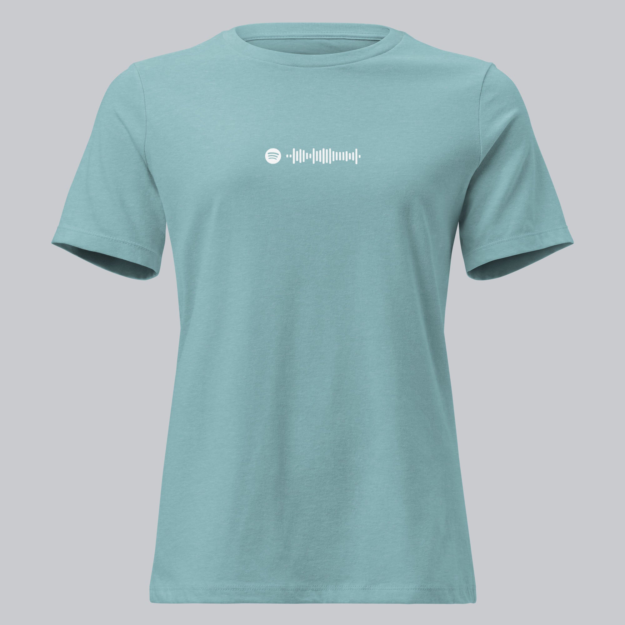 Blue lagoon Women's tshirt with printed custom music code and custom text