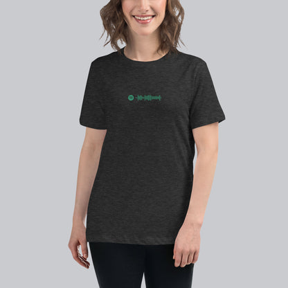 Dark grey Women's tshirt with printed custom music code and custom text