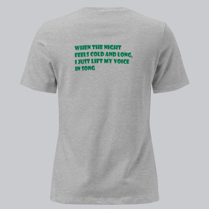 Grey Women's tshirt with printed custom music code and custom text