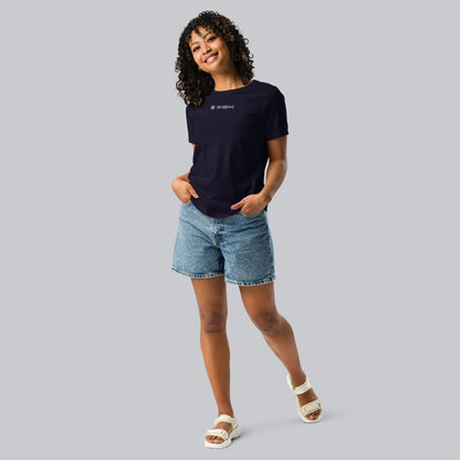 Navy Women's tshirt with printed custom music code and custom text