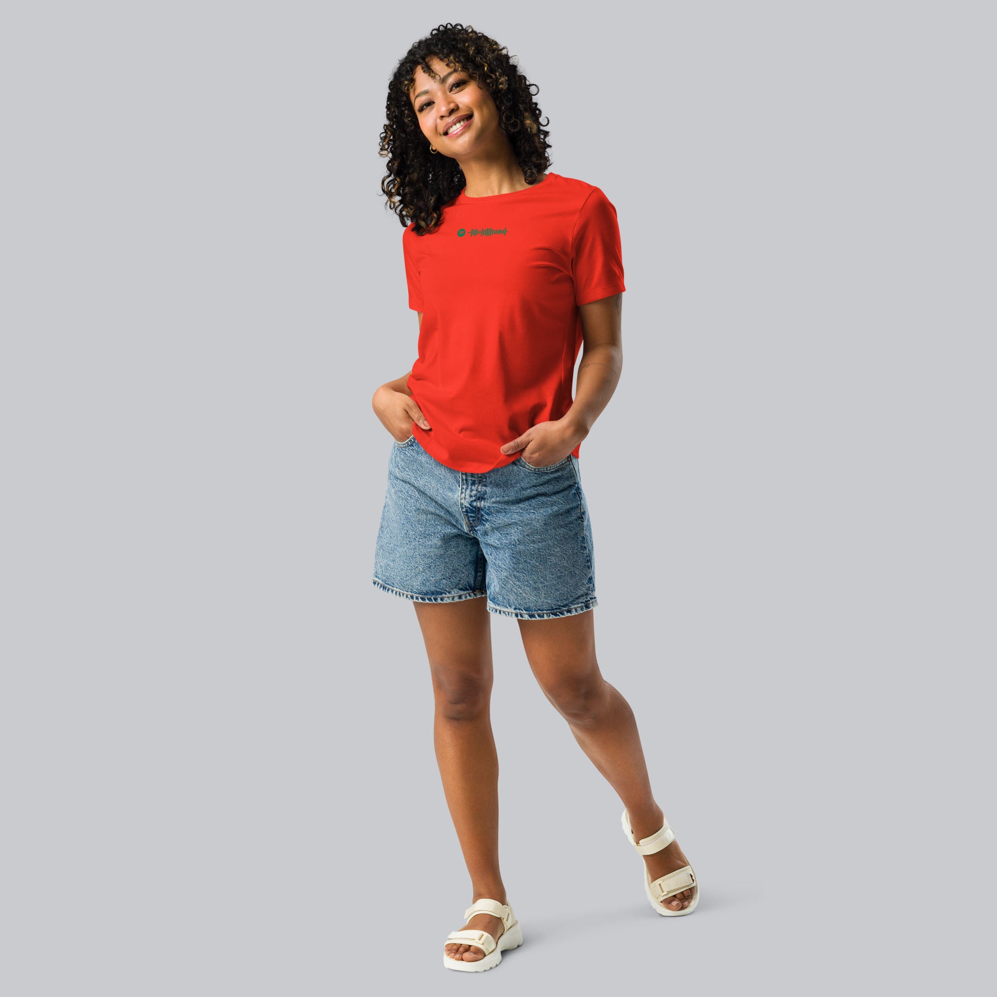Orange poppy Women's tshirt with printed custom music code and custom text