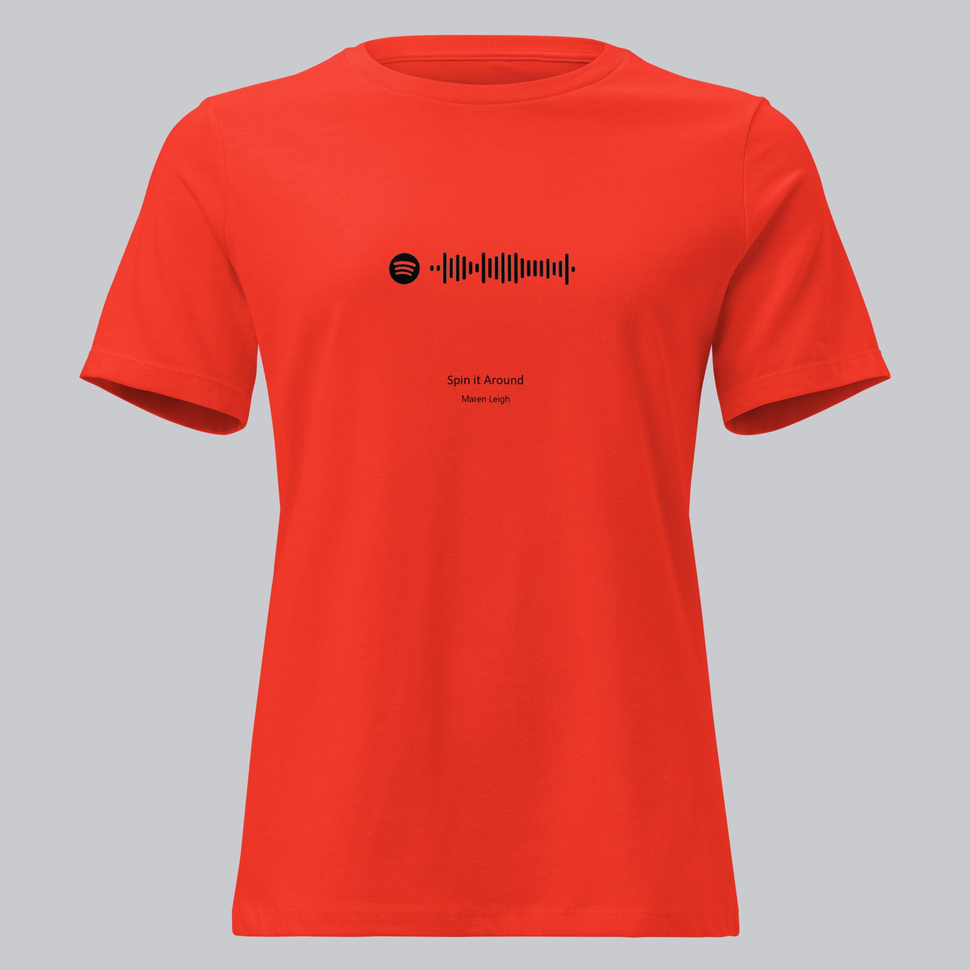Orange poppy Women's tshirt with printed custom music code and custom text