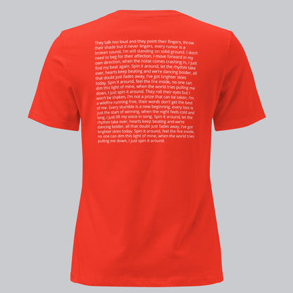 Orange poppy Women's tshirt with printed custom music code and custom text