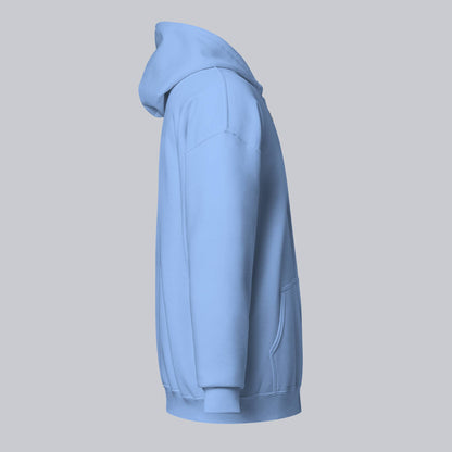Baby Blue Zip Hoodie with custom Music Code