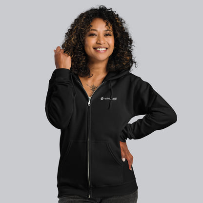 Black Zip Hoodie with custom Music Code