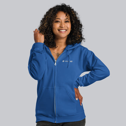 Blue Zip Hoodie with custom Music Code