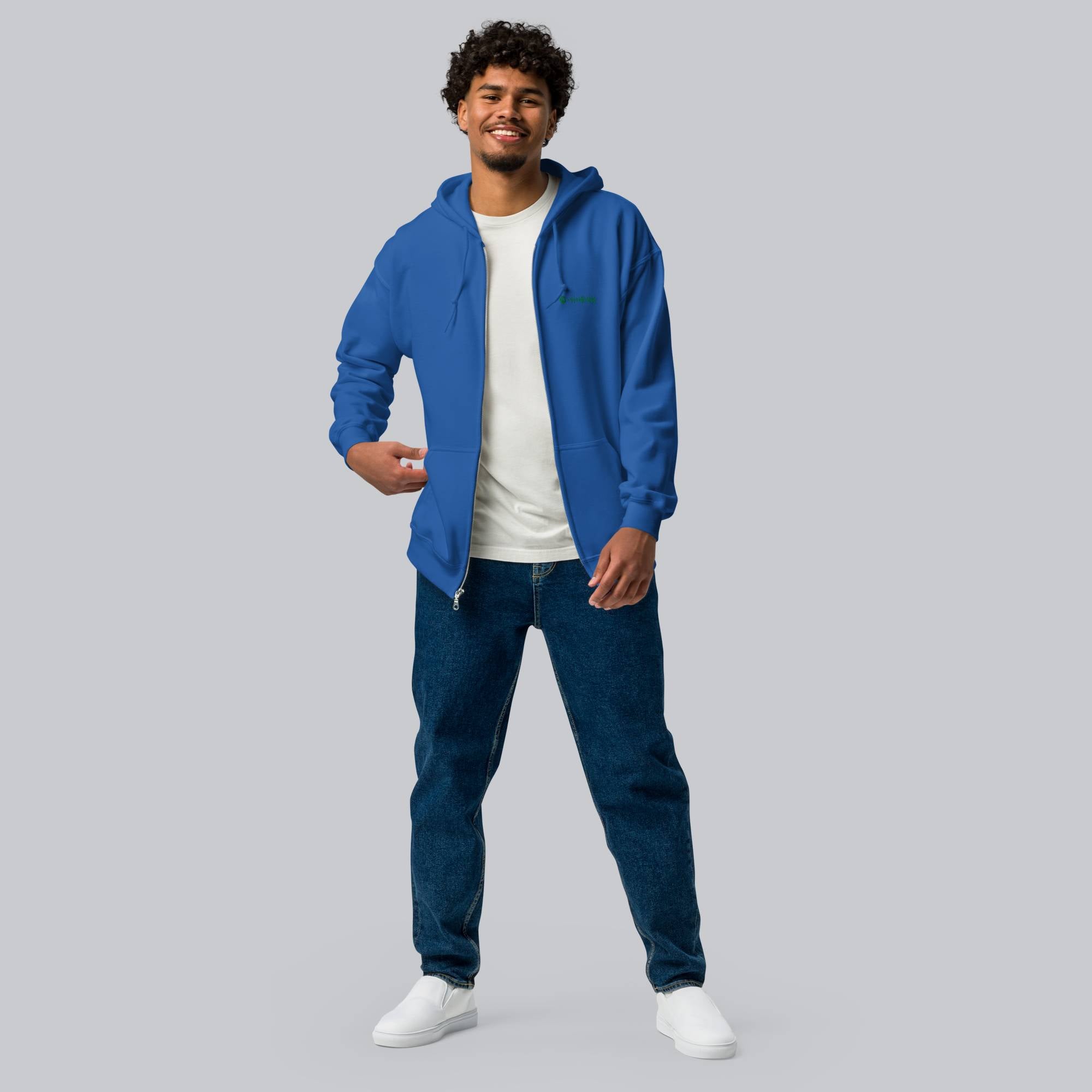 Blue Zip Hoodie with custom Music Code
